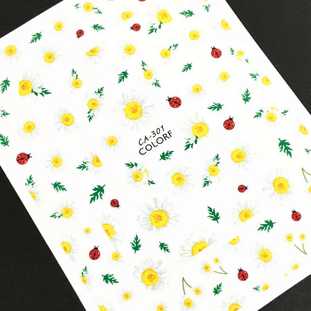 Новейший CA 301 daisy дизайн 3d nail art стикер наклейка штамповка шаблон Япония Корея Тип