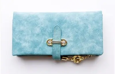 light blue Длинный модный короткий матовый женский кошелек в винтажном стиле с кисточками на молнии и застежке, женские кошельки и кошельки, сумка для денег, 851 - Цвет: light blue