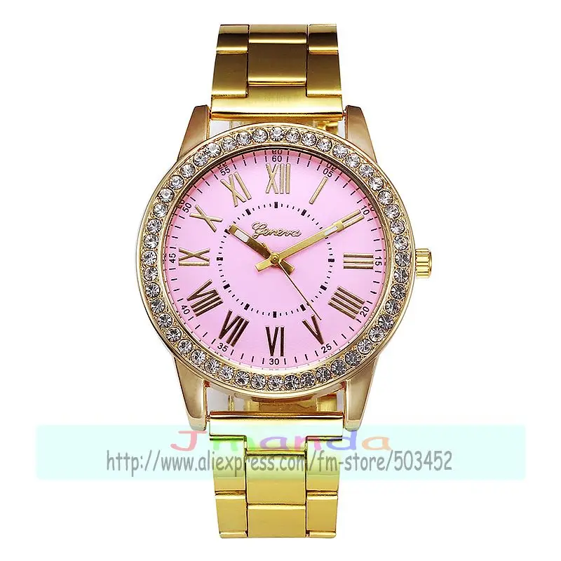 100 шт./лот модные Женевские часы из нержавеющей стали в римском стиле с