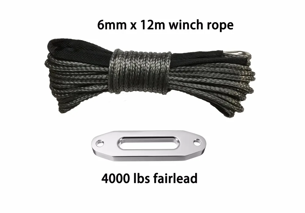 Плазменный кабель 6 мм x 12 м синтетическая лебедка fairlead 4000 фунтов веревка uhmwpe с
