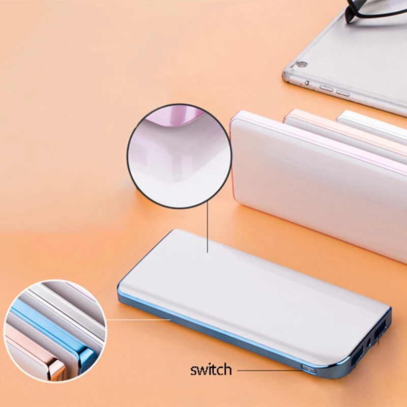 power bank Ultra-thin 10000mAh portable ultra-thin lithium polymer external battery LED mobile For phone xiaomi | Мобильные телефоны