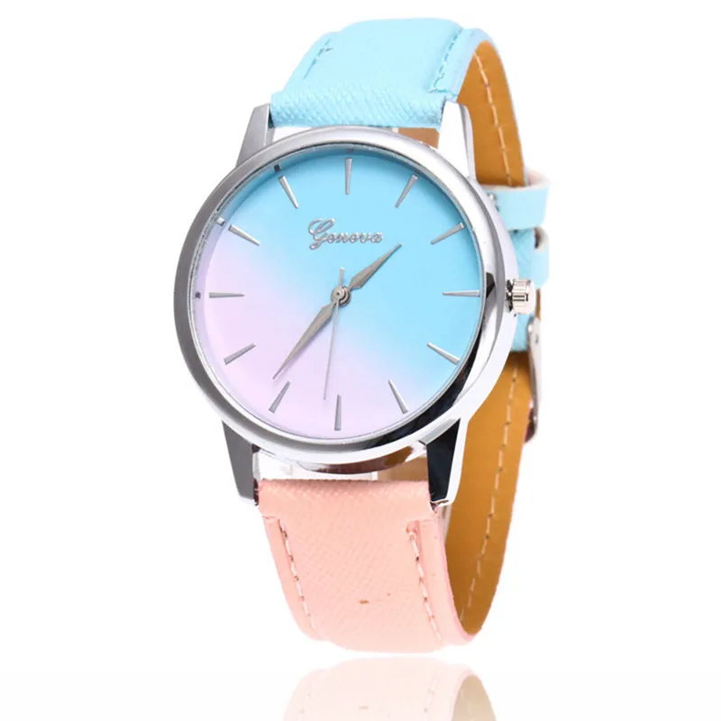 Модные женские градиентные кварцевые часы для девушек роскошные элегантные под