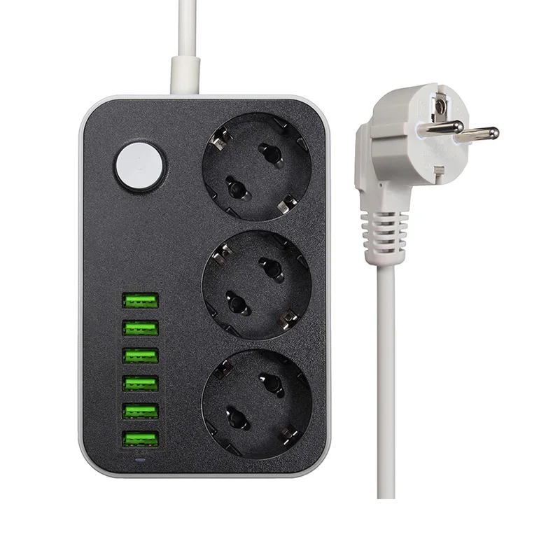 Ldnio Smart USB адаптер быстрое зарядное устройство 3.1A 2.4A 2.1A 1A интеллектуальная зарядка 3 Универсальная Розетка EU UK US AU вилка power Strip