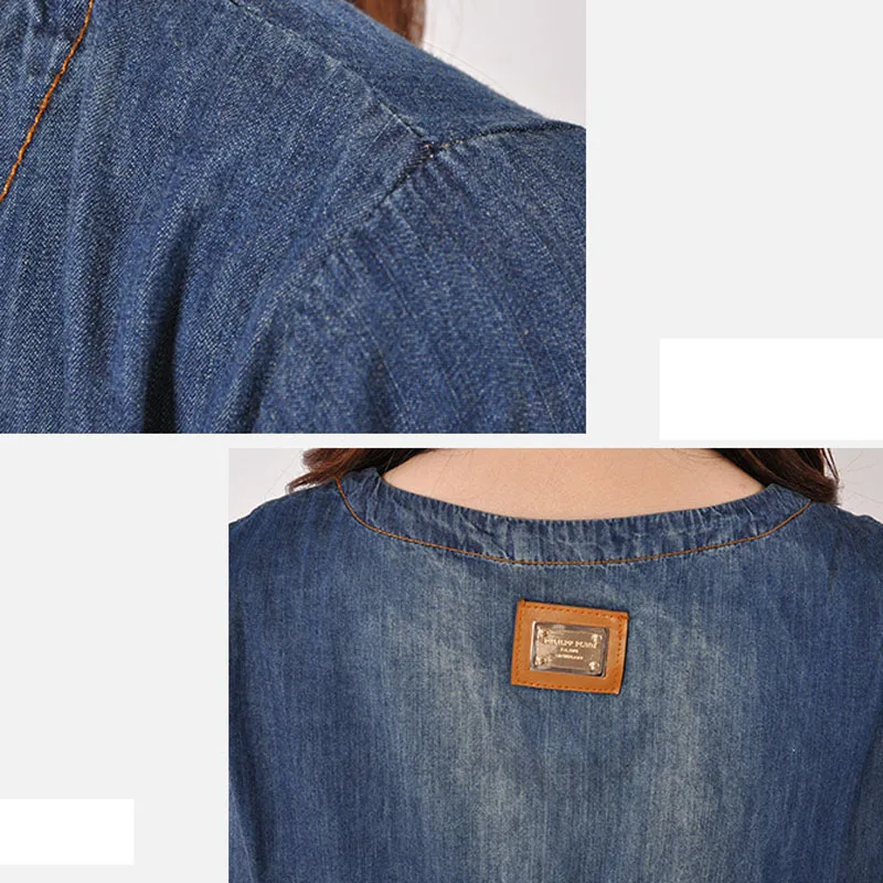 Женское джинсовое платье с коротким рукавом офисное большого размера весна