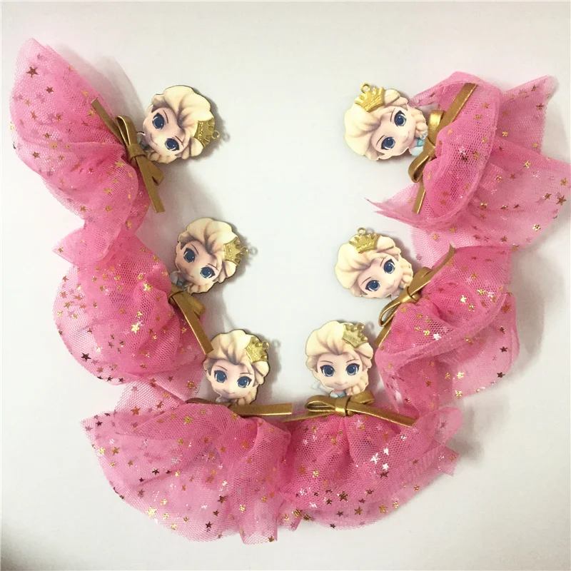 4 шт. Принцесса Эльза яркие детские кружевные заколки для волос с бантом подарок