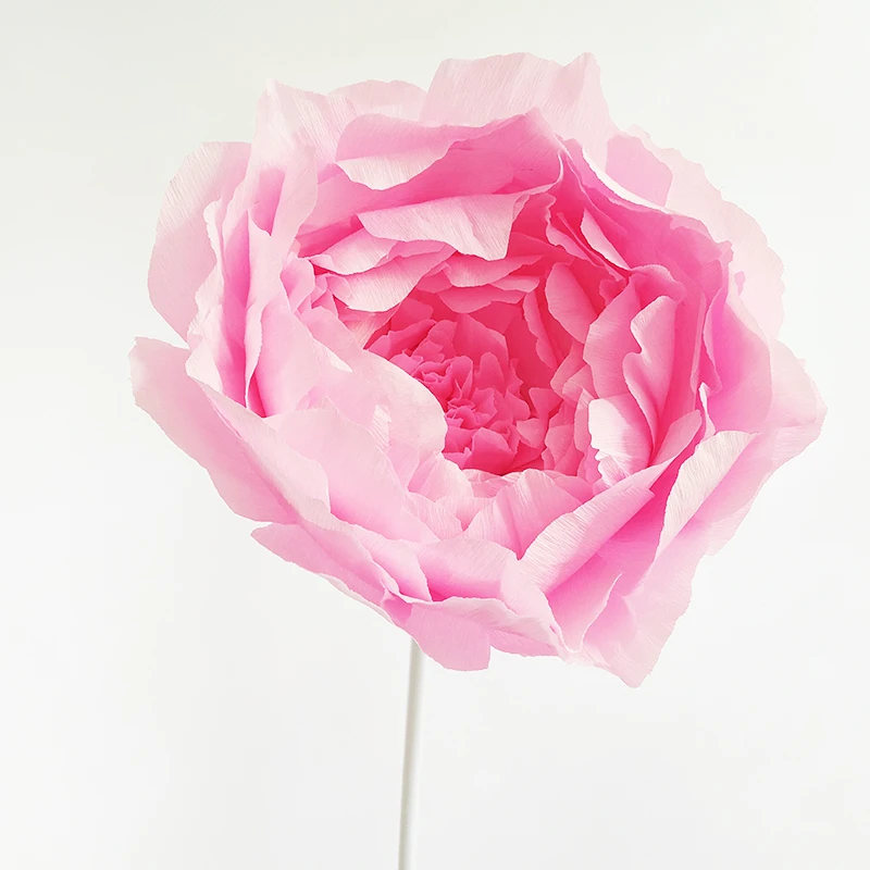 pink 40cm Гигантские бумажные цветы большой пион голова листья Diy дома Свадебная вечеринка фотографии фон стены сценическое украшение Модные ремесла - Цвет: pink 40cm
