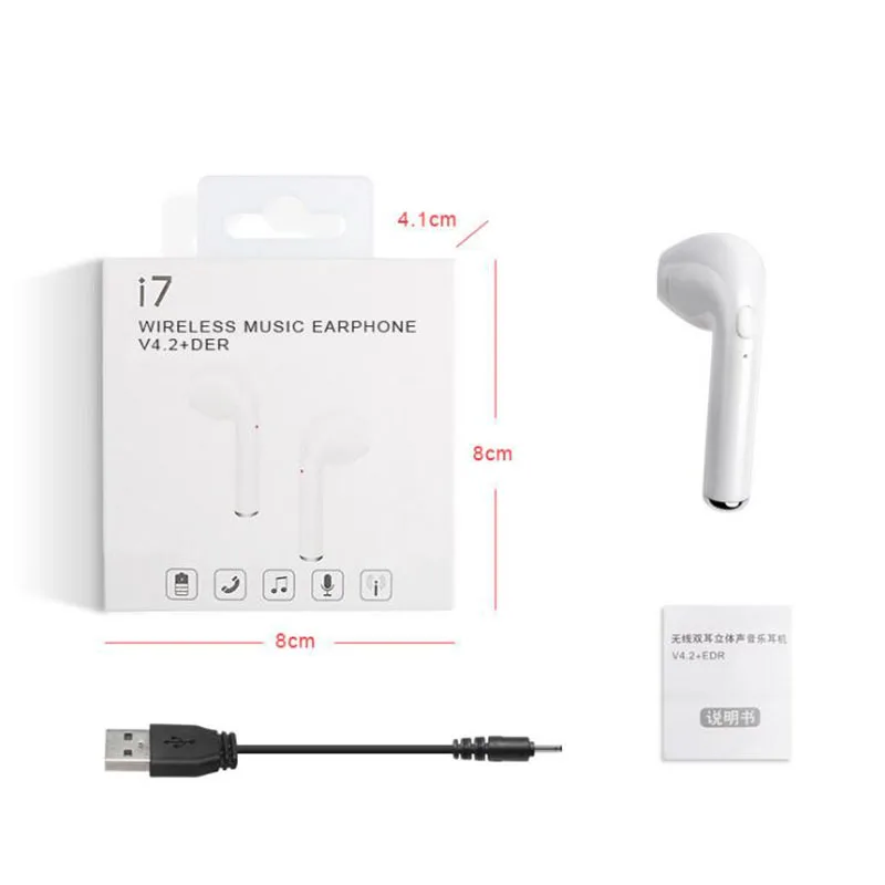 I7 TWS стерео наушники вкладыши гарнитура для смартфонов Android и IOS Bluetooth 5 0