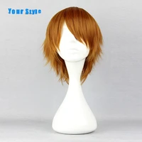 your style synthetic short hairstyles wig cosplay orange color fake hair high temperature fiber