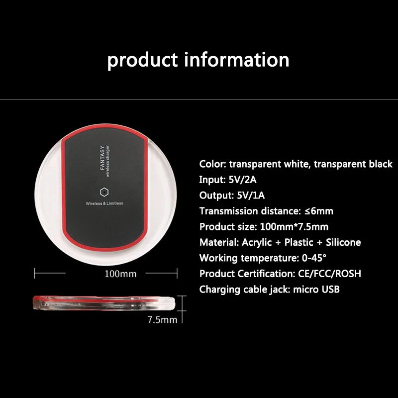 1 шт. Беспроводное зарядное устройство для iPhone 8 X XR XS Max быстрая Беспроводная