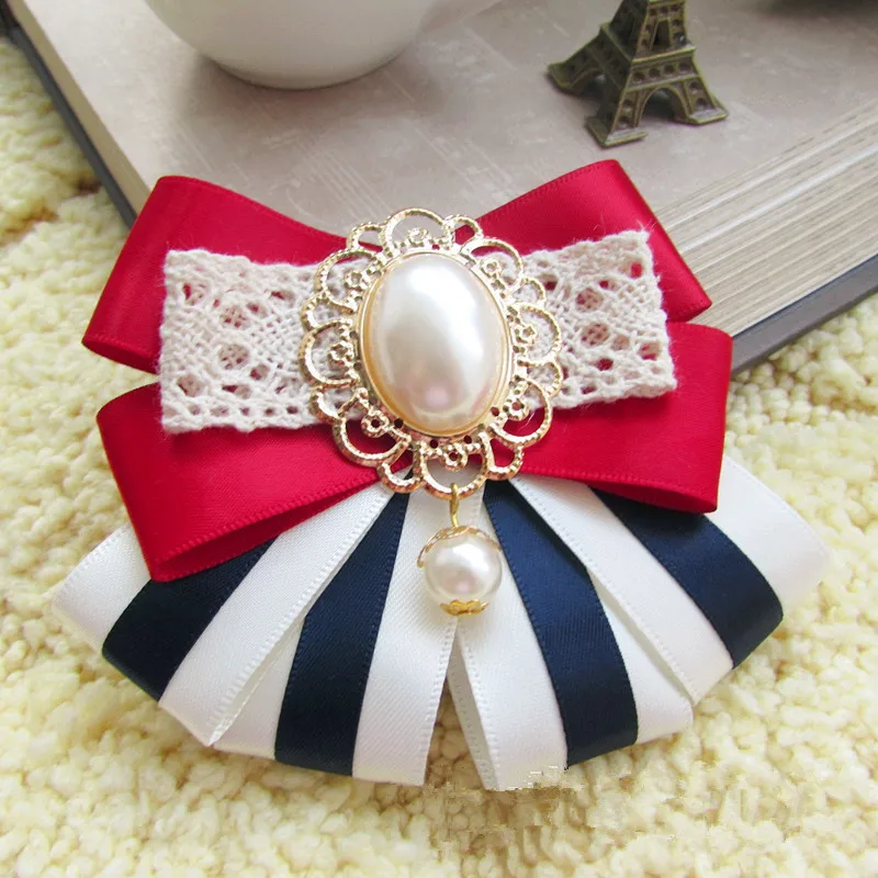 Женская корсажная брошь с искусственным жемчугом и большим бантом | Украшения