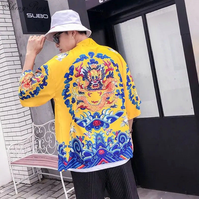 Японские кимоно для мужчин кардиган рубашка блузка юката haori Оби одежда самураев