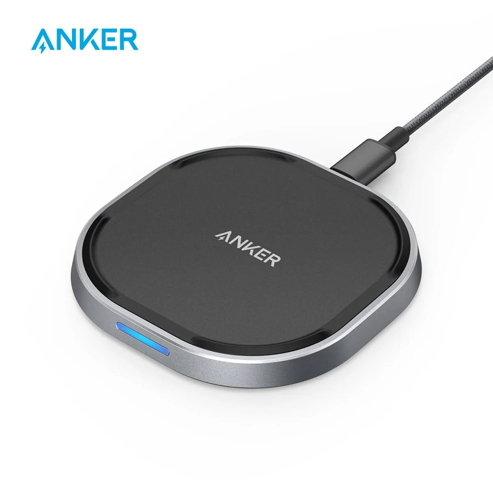 Anker Беспроводное зарядное устройство с USB-C 15 Вт металлическая мощная Быстрая зарядка qi-сертифицированная 7,5 Вт для iPhone 10 Вт для Galaxy и многое другое