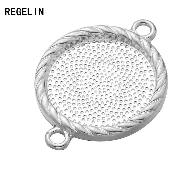 REGELIN 10 шт 20 мм двойное отверстие банка установка кабошон база ободок лотки