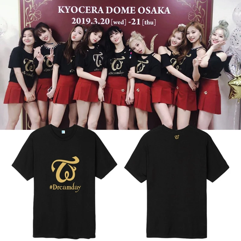 Женская футболка в стиле K POP с надписью Double Dome Tour 2019 # Dreamday свободная коротким