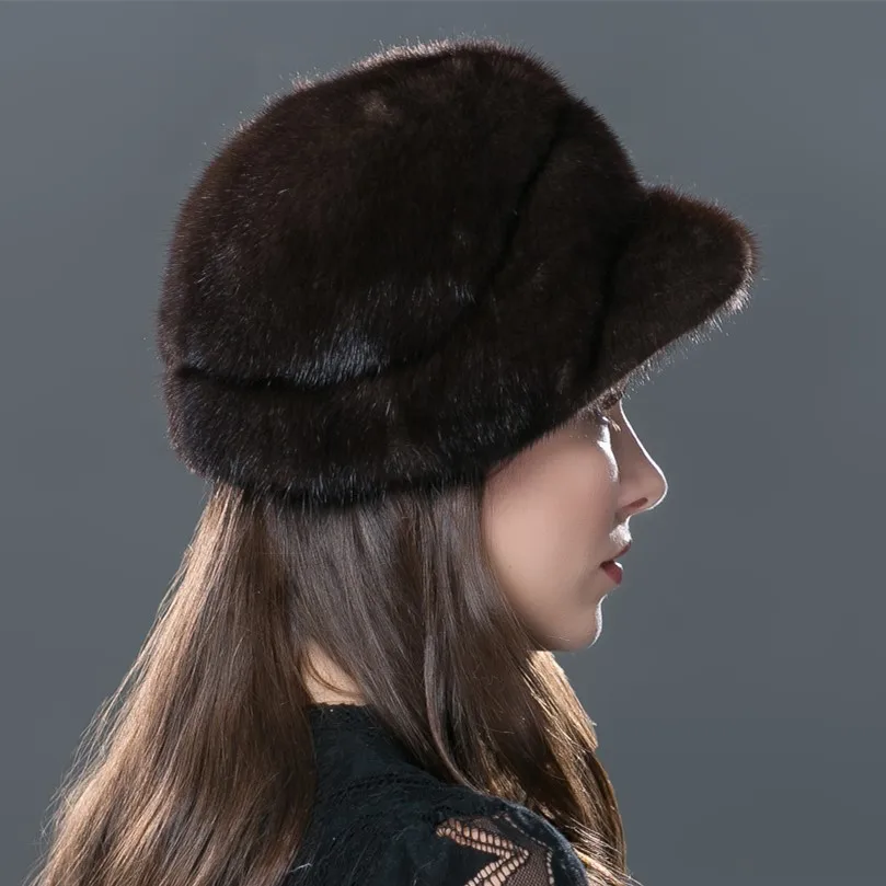 2017 LTGFUR Новые шапки из цельного меха норки Брендовая женская шапка Модная