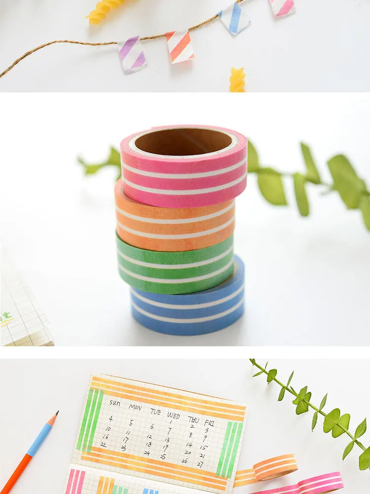10 Pes/комплект крепящееся Украшение DIY Ручная-книга декоративный скотч Washi Стикеры 15 мм х 5 м Длина