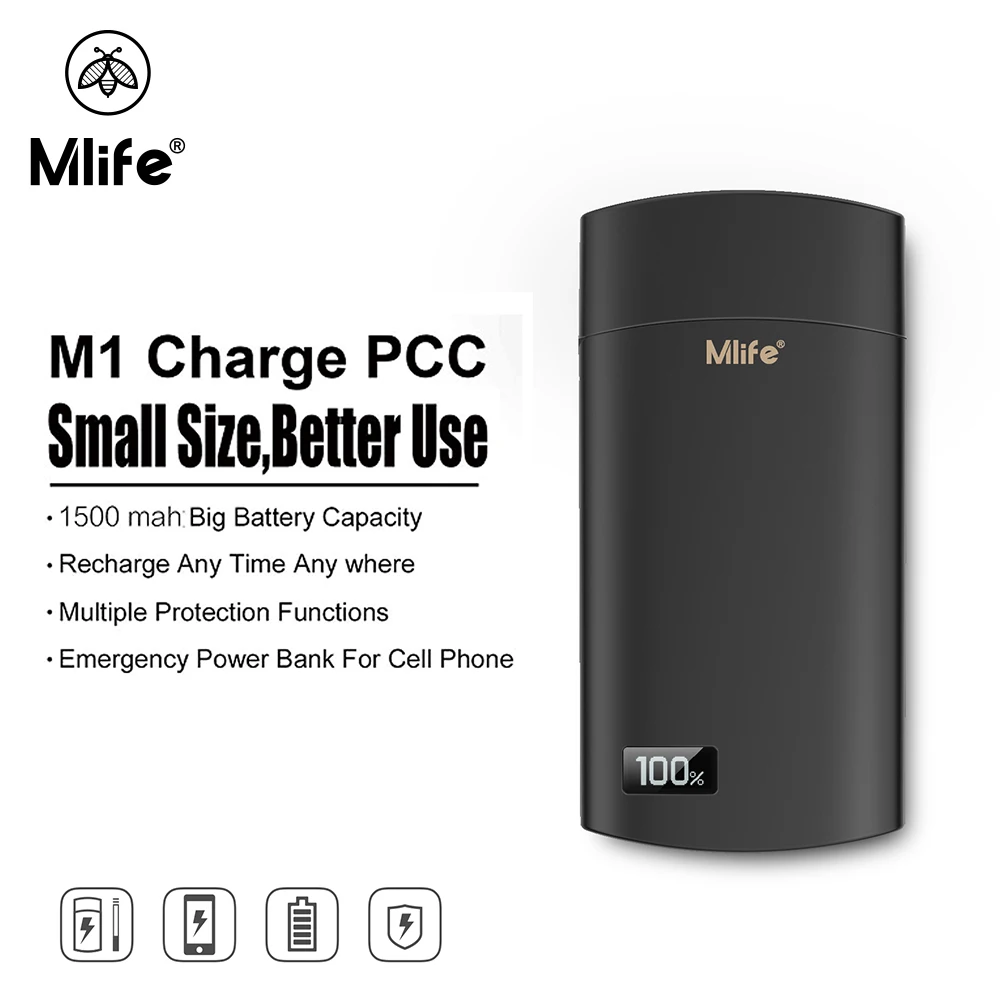 Оригинальные Mlife M1 набор Встроенный 1500 мАч с 0 7 мл бак распылителя PCC 4w 6w выход Vape Kit