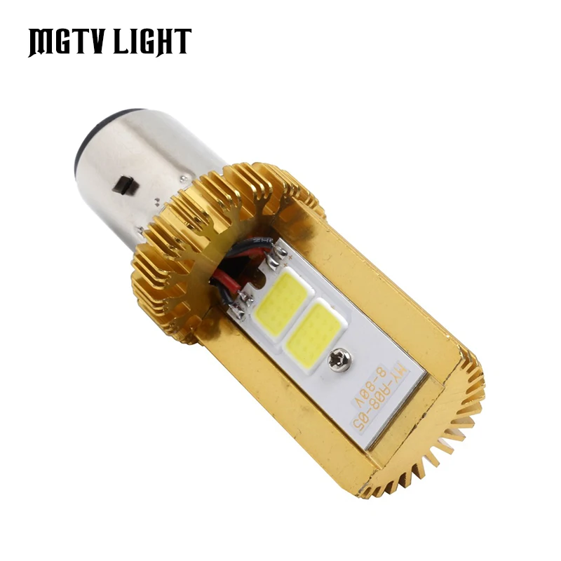 MGTB LIGHT BA20D H6 Светодиодный мотоциклетный фарштат DC 6V~80V 6W 800LM 6000K Фара мотоцикла COB Аксессуар скутера Лампа головного освещения мотоцикла.