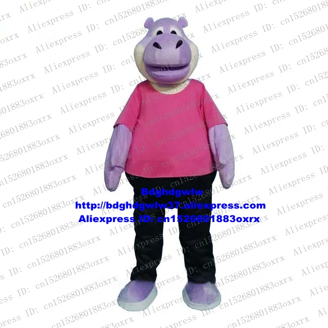 Purple Pink Hippo River Horse Hippopotamus Mascot Costume Adult Cartoon Character Prevalent Prevailing Trade Show Fair zx2500 |
