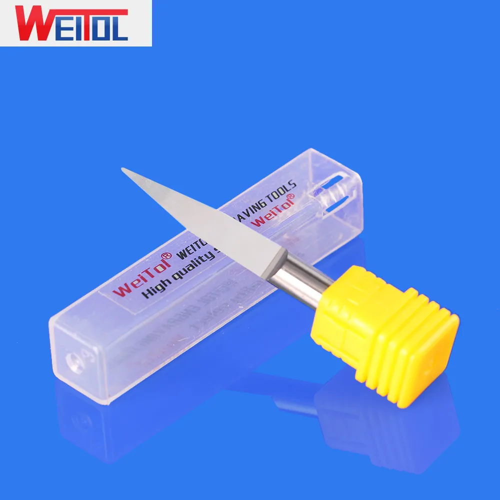 WeiTol 1 шт. 3 А 6 мм SHK круглые нижние гравировальные Биты V-образная Концевая фреза CNC
