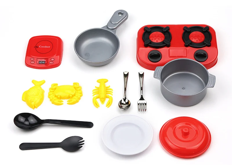 12Pcs Kitchen Toys Детская мини-кухня кухонная утварь котелок кастрюля дети ролевые игры повара игрушка имитация овощей кухонная посуда набор игрушек GYH - Цвет: 12Pcs Kitchen Toys
