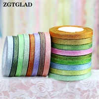 zgtglad top quality 1 roll 10mm glitter ribbons bling for bows and wreaths decorated home party cloth decoration