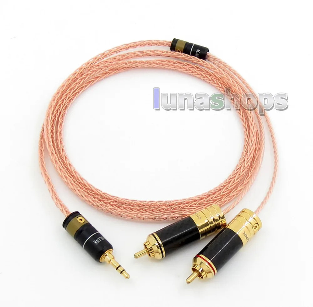 1 м Acrolink 3 5 мм штекер 2 RCA Spitter стерео HiFi аудио кабель 8 ядер OCC серебряный плетеный