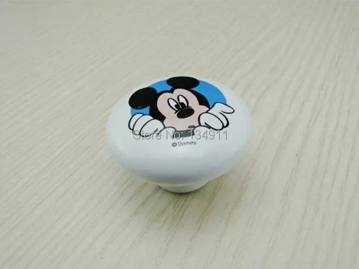 Новый 10 шт. одно отверстие микки маус ручки сельский мультфильм керамические