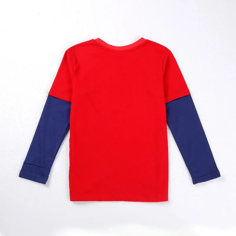 Красный синий белый одежда для мальчиков Детская футболка детские футболки