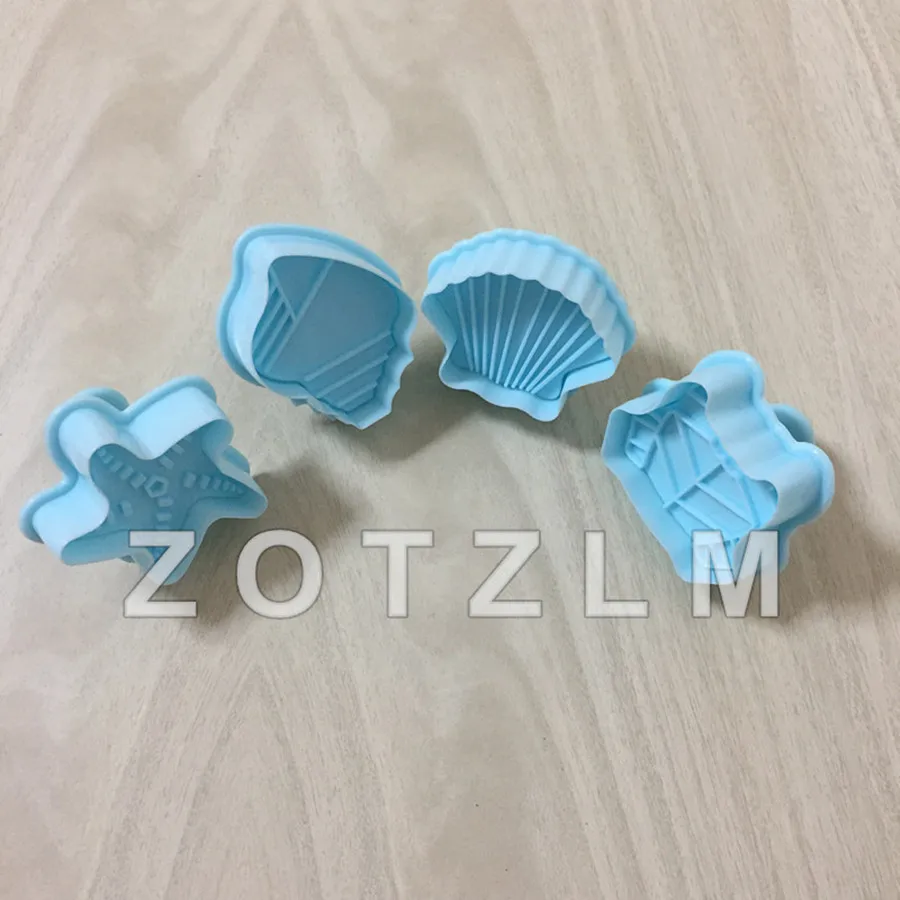 4 шт./компл. морской Животные с ракушками и морскими звездами Форма Пластик набор