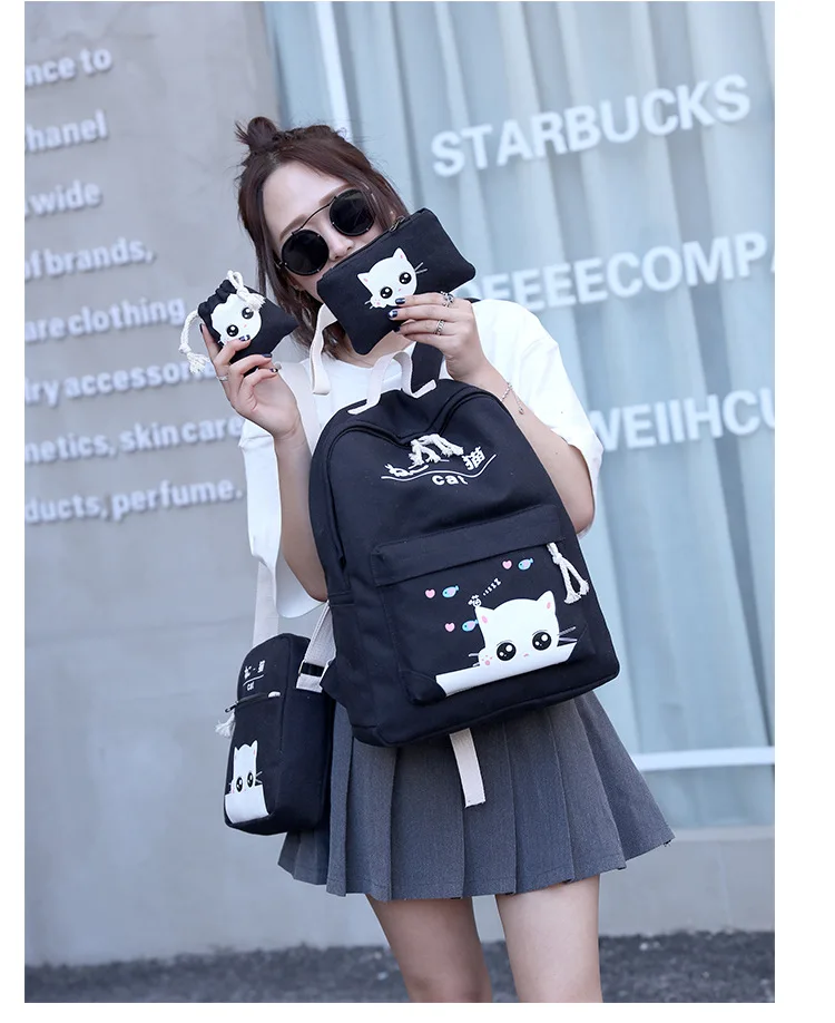 4pcs Backpack Cartoon School Bags For Girls Boys Child Backpack Schoolbag Lovely Kids Bags Printing Mochilas Escolares Infantis