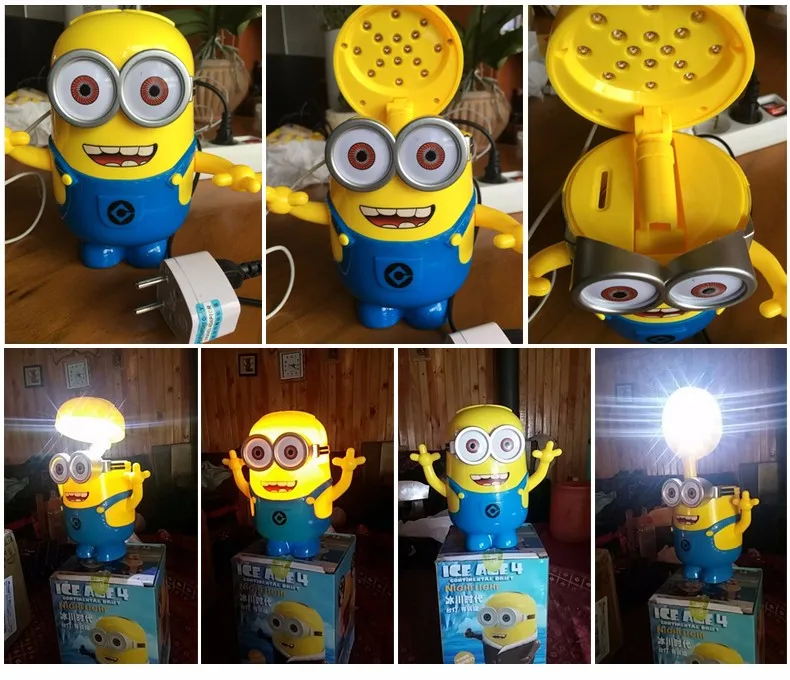 Настольная лампа с зарядкой Миньоны светодиодная для обучения ночник
