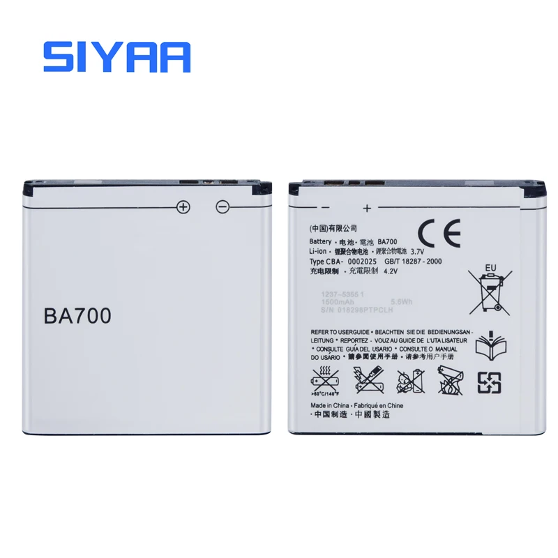 SIYAA батарея для телефона BA700 Sony ST18i MT15i MT16i MK16i MT11i ST21i ST23i сменные батареи 1480 мАч