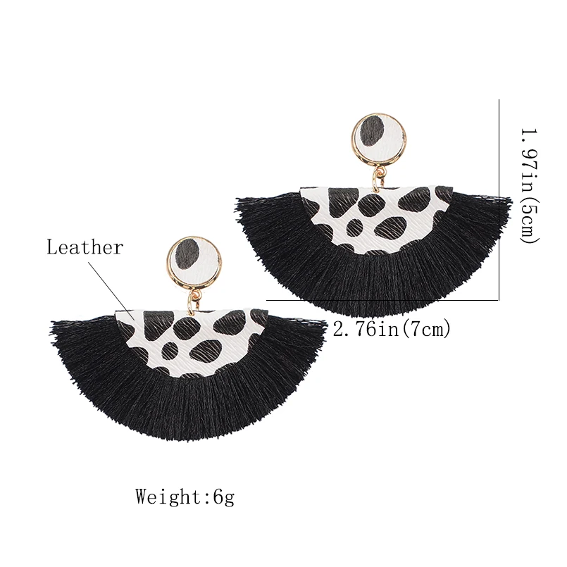 Женские круглые серьги с бахромой MANILAI богемные леопардовые кожаные этнические