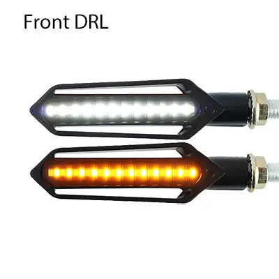 2PCS Front DRL 2 шт. мотоцикл поворотники 24LED течёт вода мигающий мигалка торможения стоп сигналы/бег задний светильник DRL мигалка для Honda - Цвет: 2PCS Front DRL