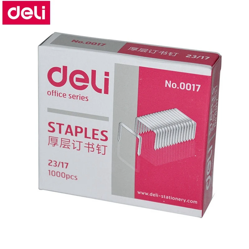 1000 шт./лот Deli 0017 сверхпрочные скобы 23/17 13x16 мм шириной 13 высотой 16 емкостью 120