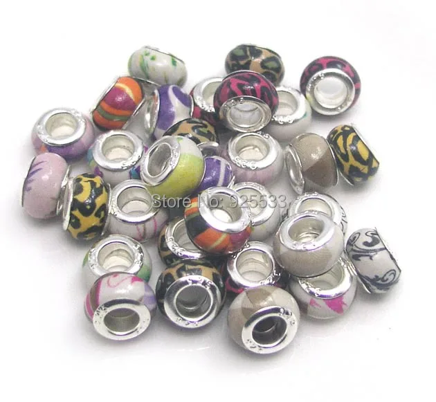 Бесплатная доставка 50 шт. 11 мм посеребренные бусины из искусственной керамики