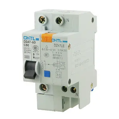 DZ47-63 1 P + N Полюсный Миниатюрный Узо Утечки Тока на Землю AC 240/415 В | Обустройство