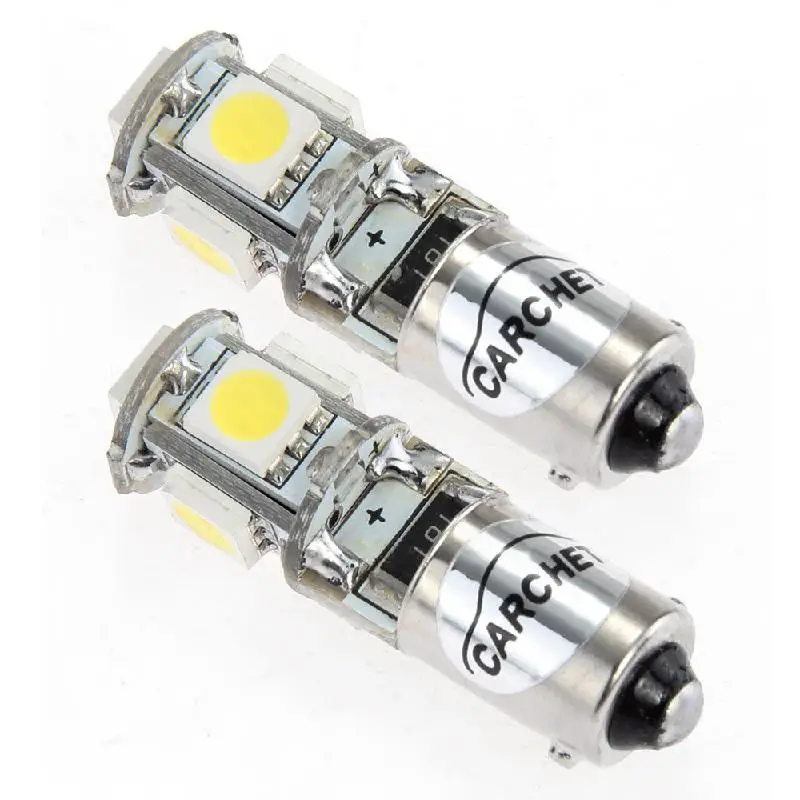 CARCHET 2PCS BAX9S H6W 5 SMD LED Lights Canbus Error Free Light Bulbs Lamp 12V 5050 5-LED for Car | Автомобили и мотоциклы