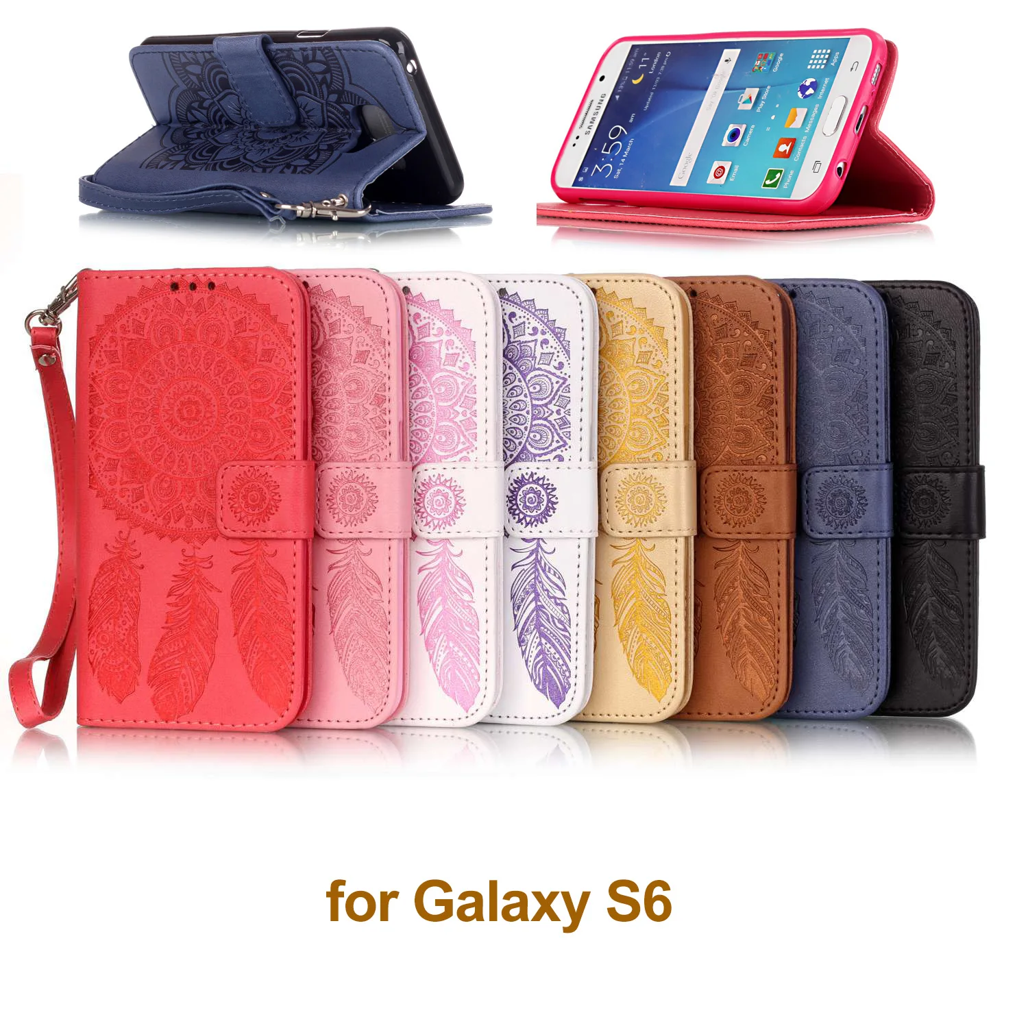 Флип Чехол Для Samsung S6 Galaxy S 6 пакета(ов) тиснением кожаный чехол для 5.1 &quotКоке