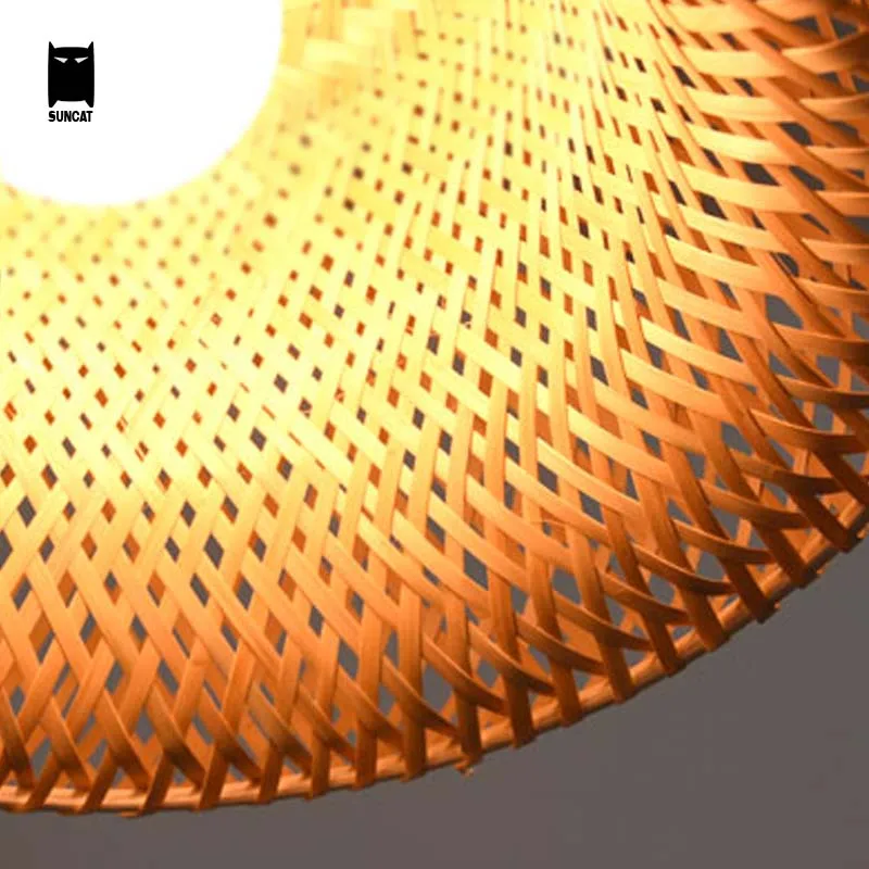 Бамбуковый Плетеный ротанговый абажур подвесной светильник шнур деревенский