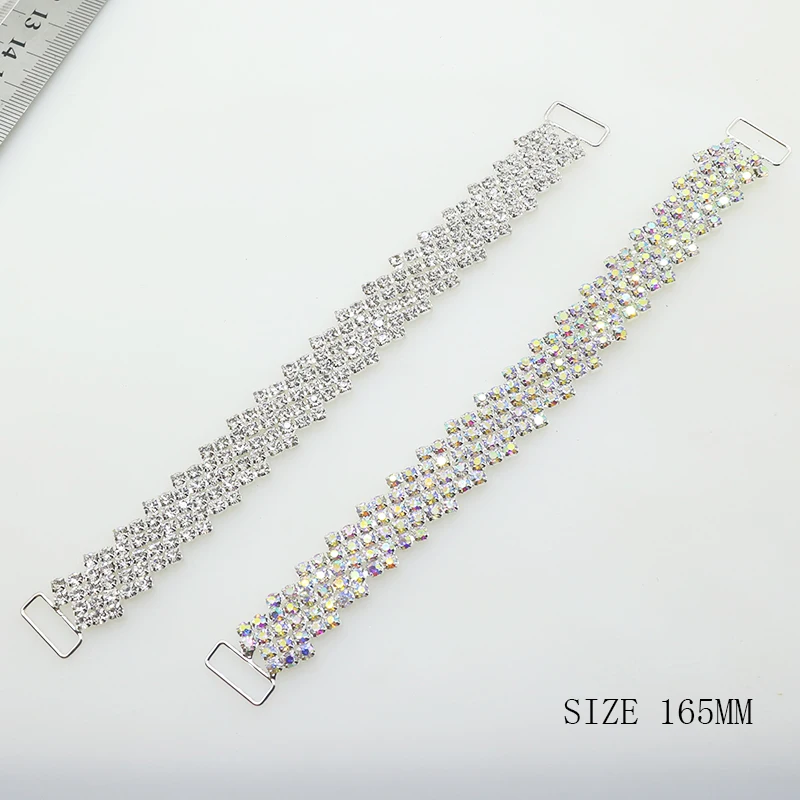 ZMASEY 2 шт Высокое качество 165 мм Rhinestone цепи Соединители Кристалл одежда для