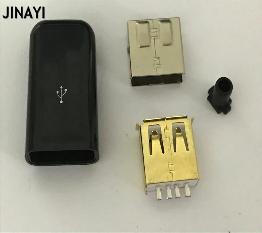 10 шт./лот позолоченный USB 2 0 Тип A гнездо адаптера DIY разъем|socket connector|usb 2.0 connectorusb