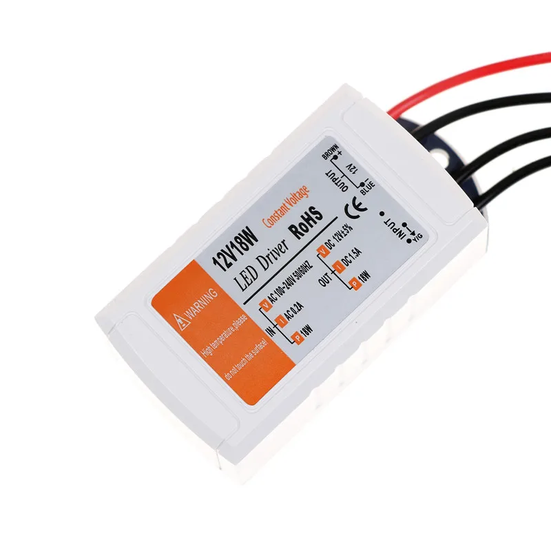 Переключатель мощности, трансформатор 220V к DC 12V 18W адаптер преобразователя питания для светодиодной ленты