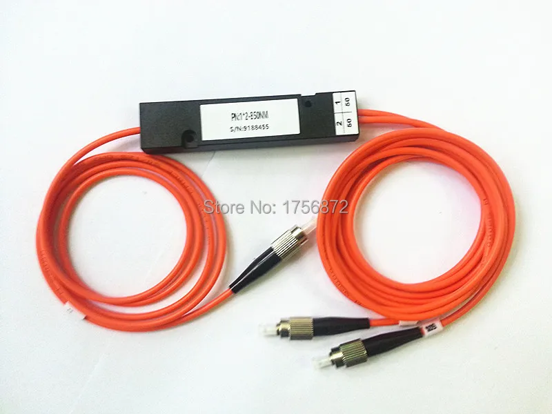 1x2 FBT Splitter Module 50:50 Multimode Fiber Optic Coupler Box FC/UPC Connector 1meters | Equipment