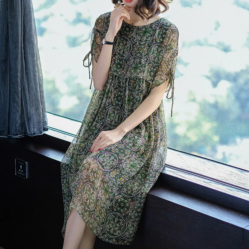 Vestidos verano 2018 Летние шифоновые платья принт boho пляжное платье цветочный элегантная