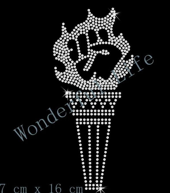 

Free shipping Fist Touch Flame Diamante Motif Transfer