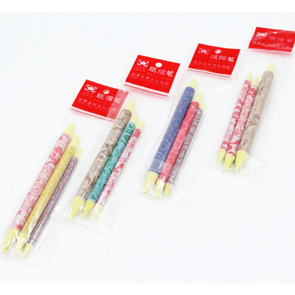 6PCs/2 sets Pastel Charcoal Blenders paper stumps Tortillon Paper Stumps for sketching painting art school supplies |