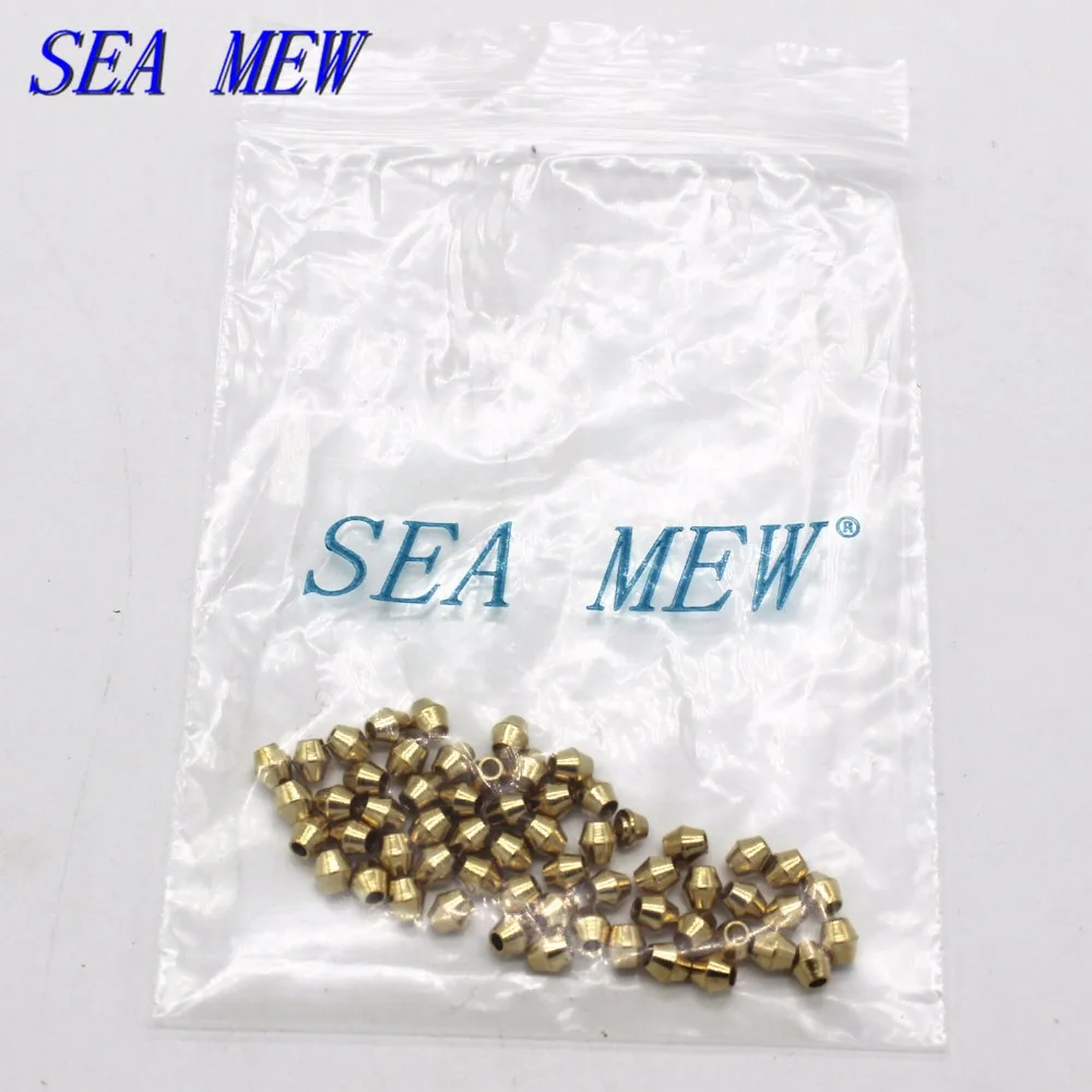 SEA MEW 100 шт 4x3 5 мм 5x5 Позолоченные ромбы Бусины Металлические медные