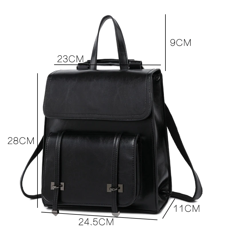 Youda оригинальный дизайн из коровьей кожи ретро рюкзак сплошной цвет большой